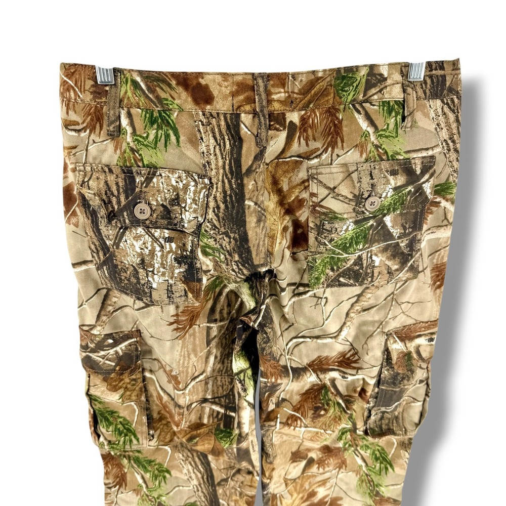 Realtree AP Camo Cargo Pants Womens Large 14-16 Pink Trim Woodland Tree Print